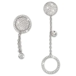 SilberDream Ohrhänger Kreis Zirkonia 925 Silber Damen Doppelohrring GSO431W