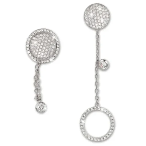 SilberDream Ohrhänger Kreis Zirkonia 925 Silber Damen Doppelohrring GSO431W