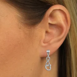 SilberDream Ohrhänger Liebe Zirkonia 925 Sterling Silber Damen Ohrring GSO453W