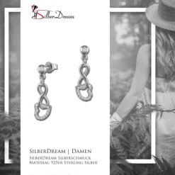 SilberDream Ohrhänger Liebe Zirkonia 925 Sterling Silber Damen Ohrring GSO453W