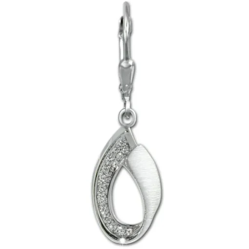 SilberDream Ohrhänger Loop Zirkonia weiß 925 Sterling Silber Damen SDO4373W