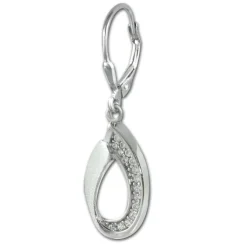 SilberDream Ohrhänger Loop Zirkonia weiß 925 Sterling Silber Damen SDO4373W