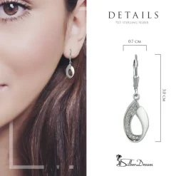 SilberDream Ohrhänger Loop Zirkonia weiß 925 Sterling Silber Damen SDO4373W