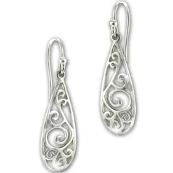 SilberDream Ohrhänger Ornament 925 Sterling Silber Damen Ohrringe SDO6718J