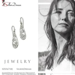 SilberDream Ohrhänger Ornament 925 Sterling Silber Damen Ohrringe SDO6718J