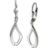 SilberDream Ohrhänger Oval Zirkonia weiß 925 Silber Damen Ohrring SDO4460W