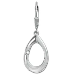 SilberDream Ohrhänger Oval Zirkonia weiß 925 Sterling Silber Damen SDO4383W