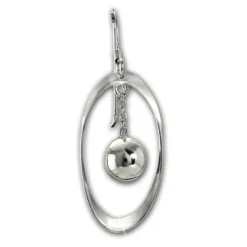 SilberDream Ohrhänger Oval mit Kugel 925 Sterling Silber Damen Ohrringe SDO6710J