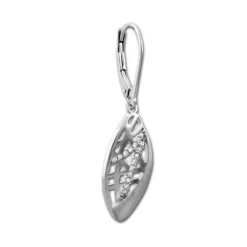 SilberDream Ohrhänger Oval Zirkonia weiß 925 Silber Damen Ohrring SDO4318W