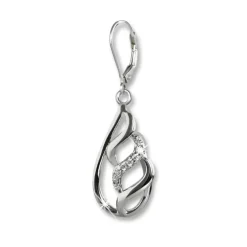 SilberDream Ohrhänger Oval geflochten Zirkonia 925 Silber Damen Ohrring SDO4347W