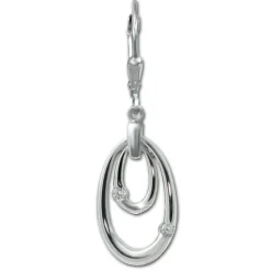 SilberDream Ohrhänger Ovale Zirkonia weiß 925 Sterling Silber Damen SDO4391W