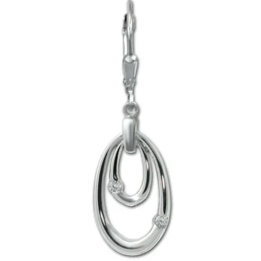 SilberDream Ohrhänger Ovale Zirkonia weiß 925 Sterling Silber Damen SDO4391W