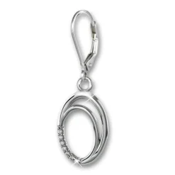SilberDream Ohrhänger Ovale Zirkonia 925 Silber Damen Ohrring SDO4346W