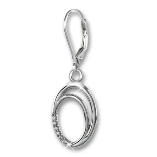 SilberDream Ohrhänger Ovale Zirkonia 925 Silber Damen Ohrring SDO4346W