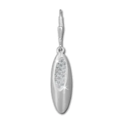 SilberDream Ohrhänger Oval Zirkonia weiß 925 Silber Ohrring SDO354M