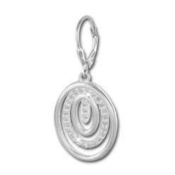SilberDream Ohrhänger Oval Zirkonia weiß 925 Silber Ohrring SDO364S