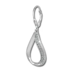 SilberDream Ohrhänger Oval Zirkonia weiß 925 Silber Damen Ohrring SDO371W