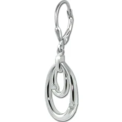 SilberDream Ohrhänger Ovale Zirkonia weiß 925 Sterling Silber Damen SDO4391W