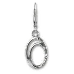 SilberDream Ohrhänger Ovale Zirkonia 925 Silber Damen Ohrring SDO4346W