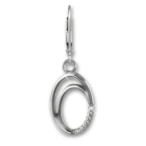 SilberDream Ohrhänger Ovale Zirkonia 925 Silber Damen Ohrring SDO4346W
