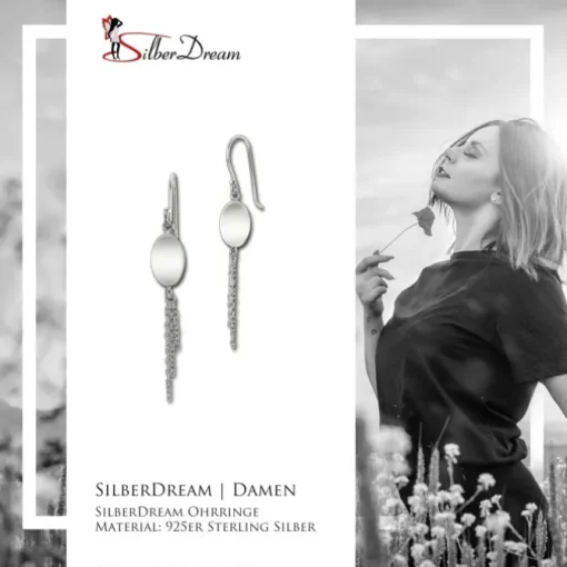 SilberDream Ohrhänger Oval 925er Sterling Silber Damen Ohrring SDO8806J
