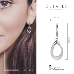 SilberDream Ohrhänger Oval Zirkonia weiß 925 Sterling Silber Damen SDO4383W
