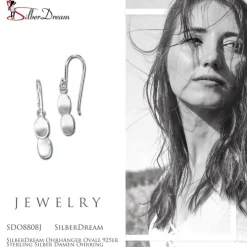 SilberDream Ohrhänger Ovale 925er Sterling Silber Damen Ohrring SDO8808J