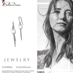 SilberDream Ohrhänger Oval 925er Sterling Silber Damen Ohrring SDO8806J