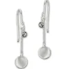 SilberDream Ohrhänger Plättchen Zirkonia weiß 925 Silber Damen Ohrring SDO8812W