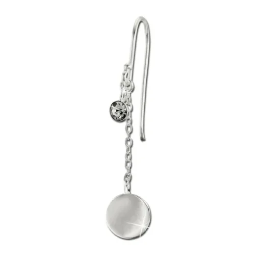 SilberDream Ohrhänger Plättchen Zirkonia weiß 925 Silber Damen Ohrring SDO8812W