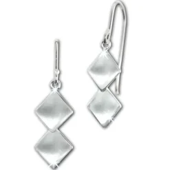 SilberDream Ohrhänger Quadrate 925er Sterling Silber Damen Ohrring SDO8810J