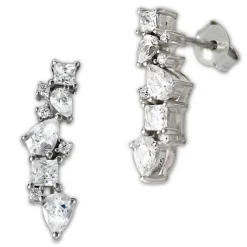 SilberDream Ohrhänger Ranke Zirkonia 925 Sterling Silber Damen Ohrring GSO489W
