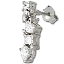 SilberDream Ohrhänger Ranke Zirkonia 925 Sterling Silber Damen Ohrring GSO489W