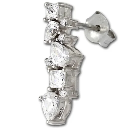 SilberDream Ohrhänger Ranke Zirkonia 925 Sterling Silber Damen Ohrring GSO489W
