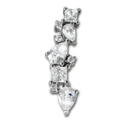 SilberDream Ohrhänger Ranke Zirkonia 925 Sterling Silber Damen Ohrring GSO489W