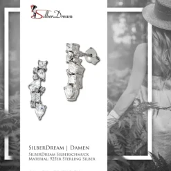 SilberDream Ohrhänger Ranke Zirkonia 925 Sterling Silber Damen Ohrring GSO489W