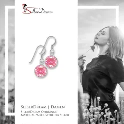 SilberDream Ohrhänger Rondell Zirkonia rosa 925 Silber SDO8602A