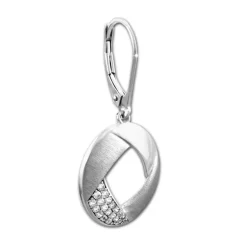 SilberDream Ohrhänger Rund Zirkonia weiß 925 Silber Damen Ohrring SDO4313W