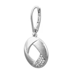SilberDream Ohrhänger Rund Zirkonia weiß 925 Silber Damen Ohrring SDO4313W