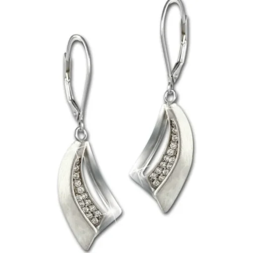 SilberDream Ohrhänger Segel Zirkonia 925er Sterling Silber Damen SDO4335W