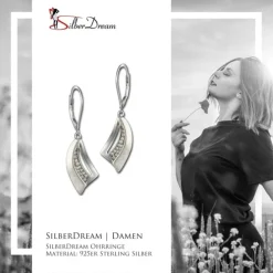 SilberDream Ohrhänger Segel Zirkonia 925er Sterling Silber Damen SDO4335W