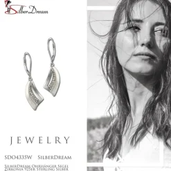 SilberDream Ohrhänger Segel Zirkonia 925er Sterling Silber Damen SDO4335W