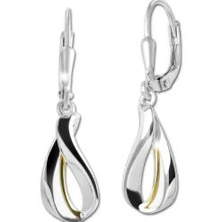 SilberDream Ohrhänger Shine bicolor 925 Sterling Silber Damen SDO4443T
