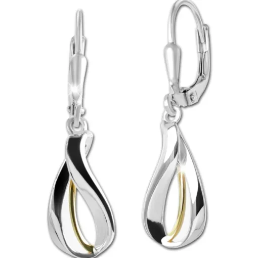 SilberDream Ohrhänger Shine bicolor 925 Sterling Silber Damen SDO4443T