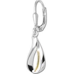 SilberDream Ohrhänger Shine bicolor 925 Sterling Silber Damen SDO4443T