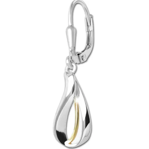 SilberDream Ohrhänger Shine bicolor 925 Sterling Silber Damen SDO4443T