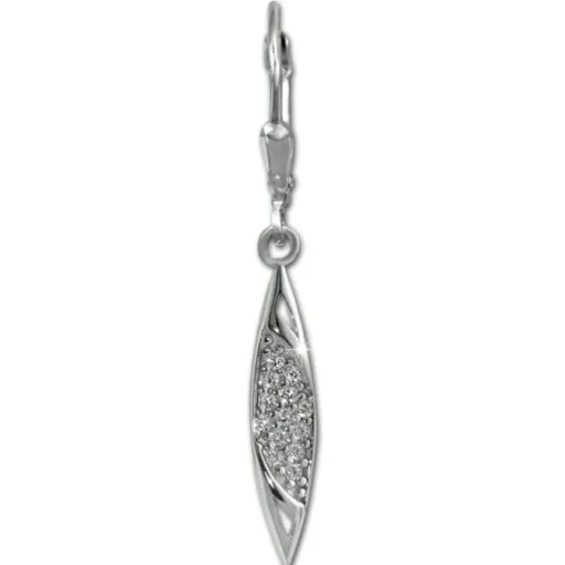 SilberDream Ohrhänger Ship Zirkonia weiß 925 Sterling Silber Damen SDO4385W