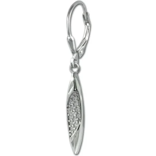 SilberDream Ohrhänger Ship Zirkonia weiß 925 Sterling Silber Damen SDO4385W