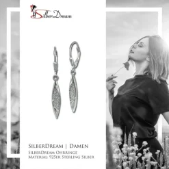 SilberDream Ohrhänger Ship Zirkonia weiß 925 Sterling Silber Damen SDO4385W