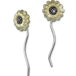 SilberDream Ohrhänger Sonnenblume 925 Silber Damen Ohrringe SDO463Y